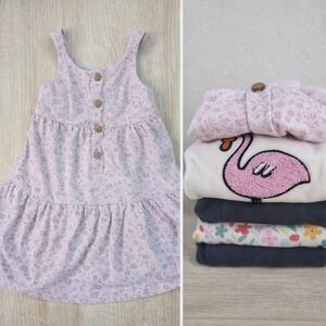 City Mouse Dress + Hanna Andersson Bundle 3T Organic Cotton Floral Set